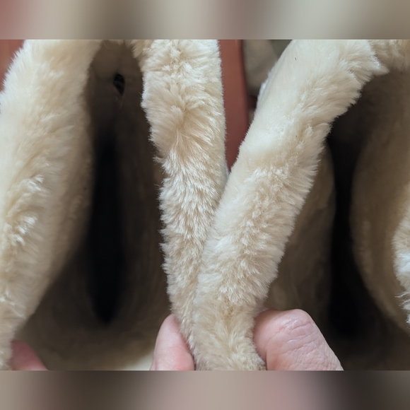 Le Chameau Rare EU 41 Fur Lined Rubber Boots Brown Mid Calf Women’s Wellingtons - Picture 4 of 8